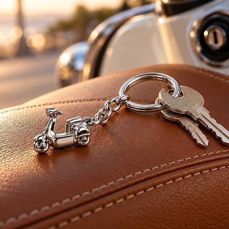 Detailreicher Roller-Schlüsselanhänger aus Metall