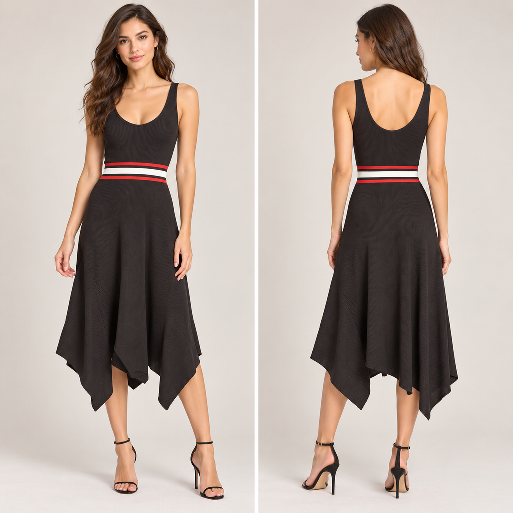 A.L.C. Strickkleid • Schwarz mit Streifendetail • Neu mit Etikett • Gr. M