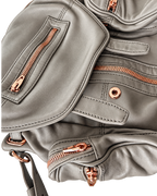 Alexander Wang Marti Rucksack – Graues Leder mit Roségold-Beschlägen