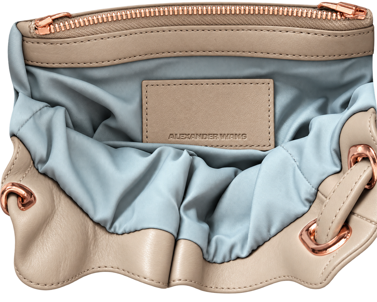 Alexander Wang Marti Rucksack – Graues Leder mit Roségold-Beschlägen