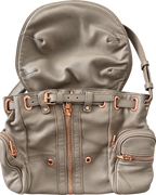 Alexander Wang Marti Rucksack – Graues Leder mit Roségold-Beschlägen