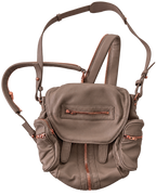 Alexander Wang Marti Rucksack – Graues Leder mit Roségold-Beschlägen