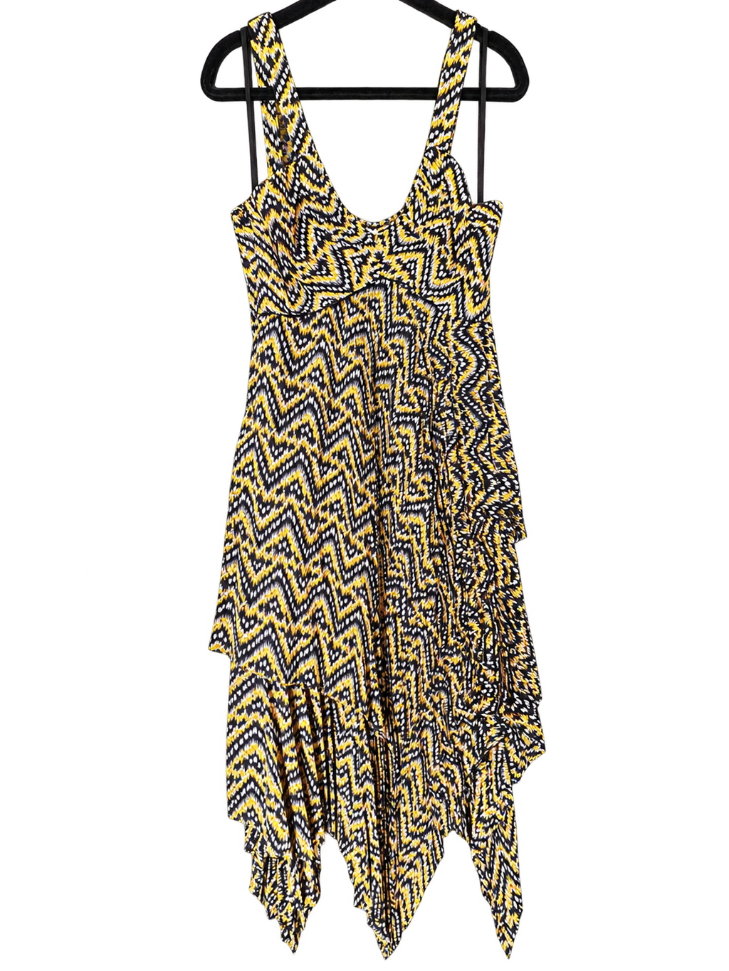 A.L.C. Sommerkleid • Zickzack-Print • Asymmetrischer Saum • Gr. 10 US (EU 40)