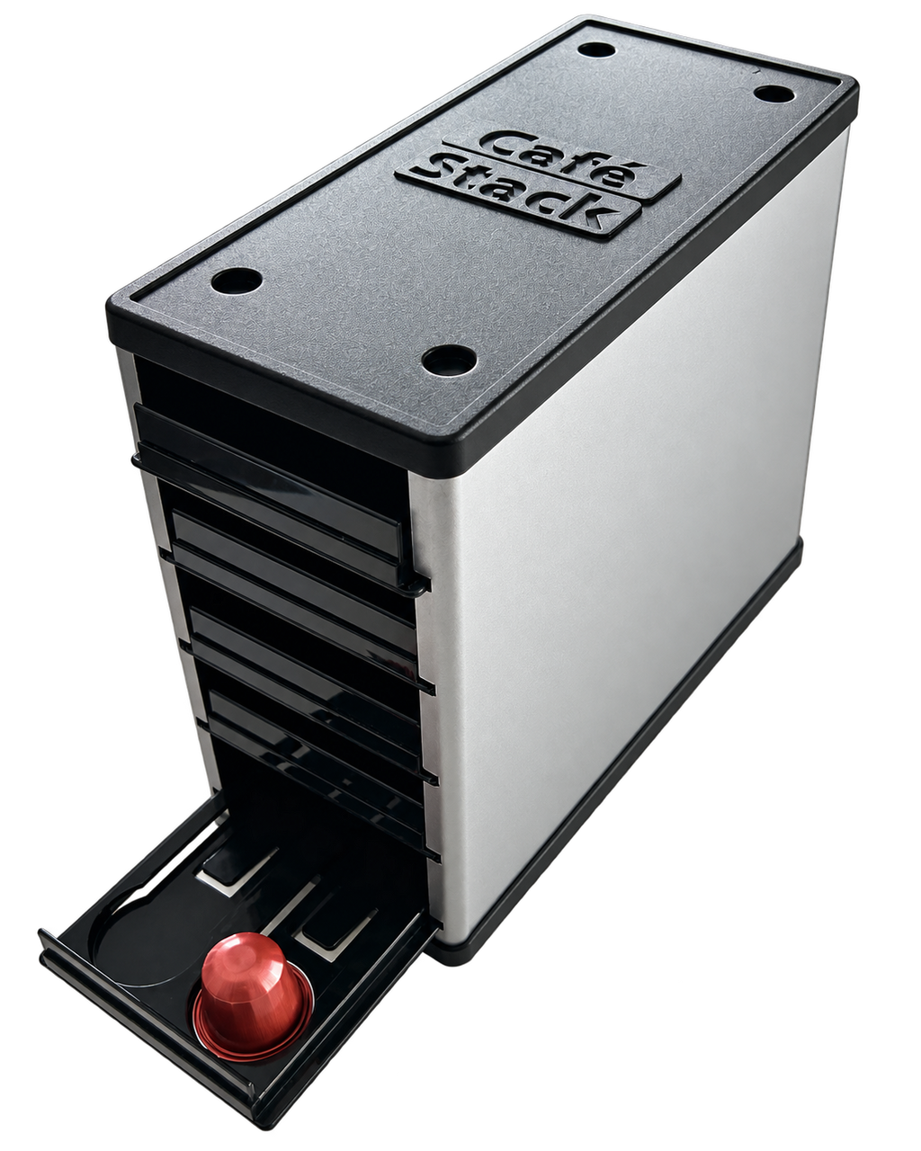 YouCopia CafeStack – Nespresso Kapselständer für 60 Kapseln (silber)