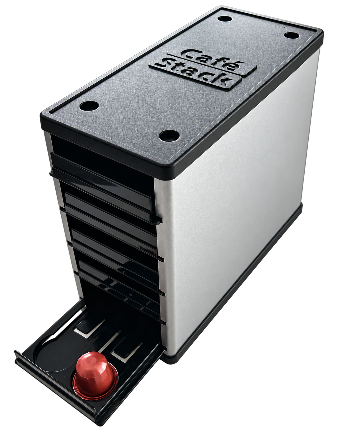 YouCopia CafeStack – Nespresso Kapselständer für 60 Kapseln (silber)