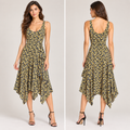 A.L.C. Sommerkleid • Zickzack-Print • Asymmetrischer Saum • Gr. 10 US (EU 40)