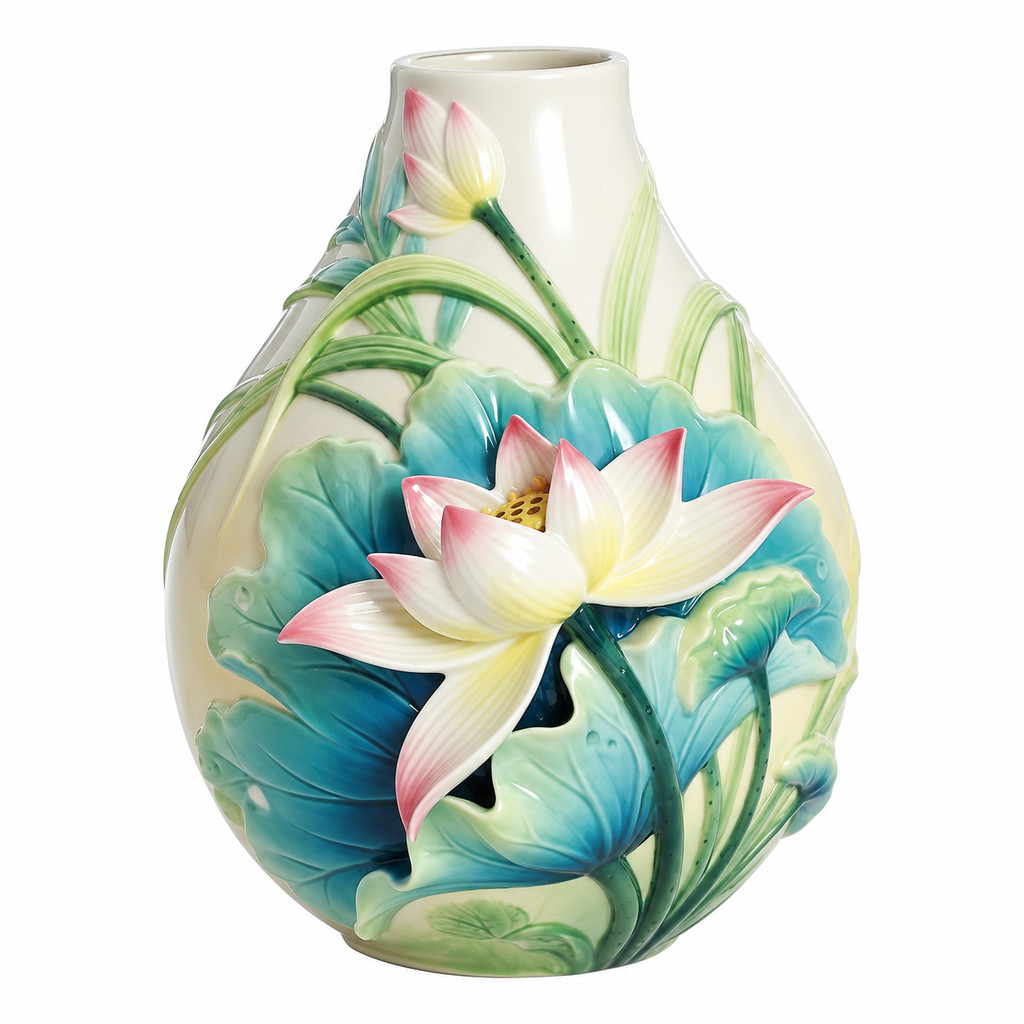 Franz Collection Lotus Harmony Blume Porzellanvase FZ02399