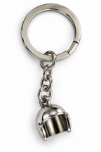 Helm-Schlüsselanhänger in Silber-/Chromoptik