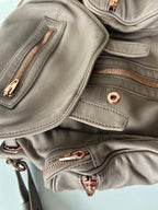 Alexander Wang Marti Rucksack – Graues Leder mit Roségold-Beschlägen